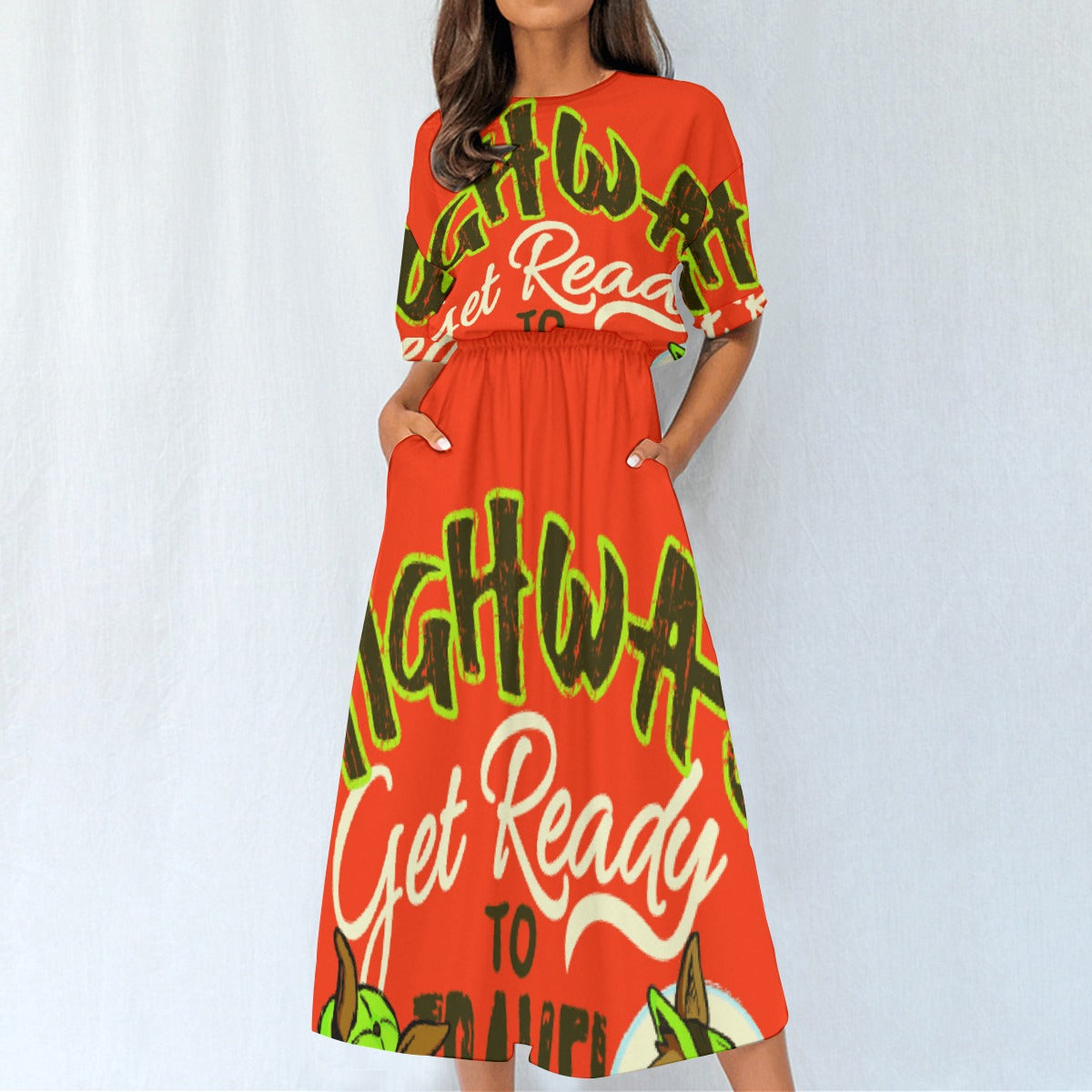 All-Over Print Women's Elastic Waist Dress