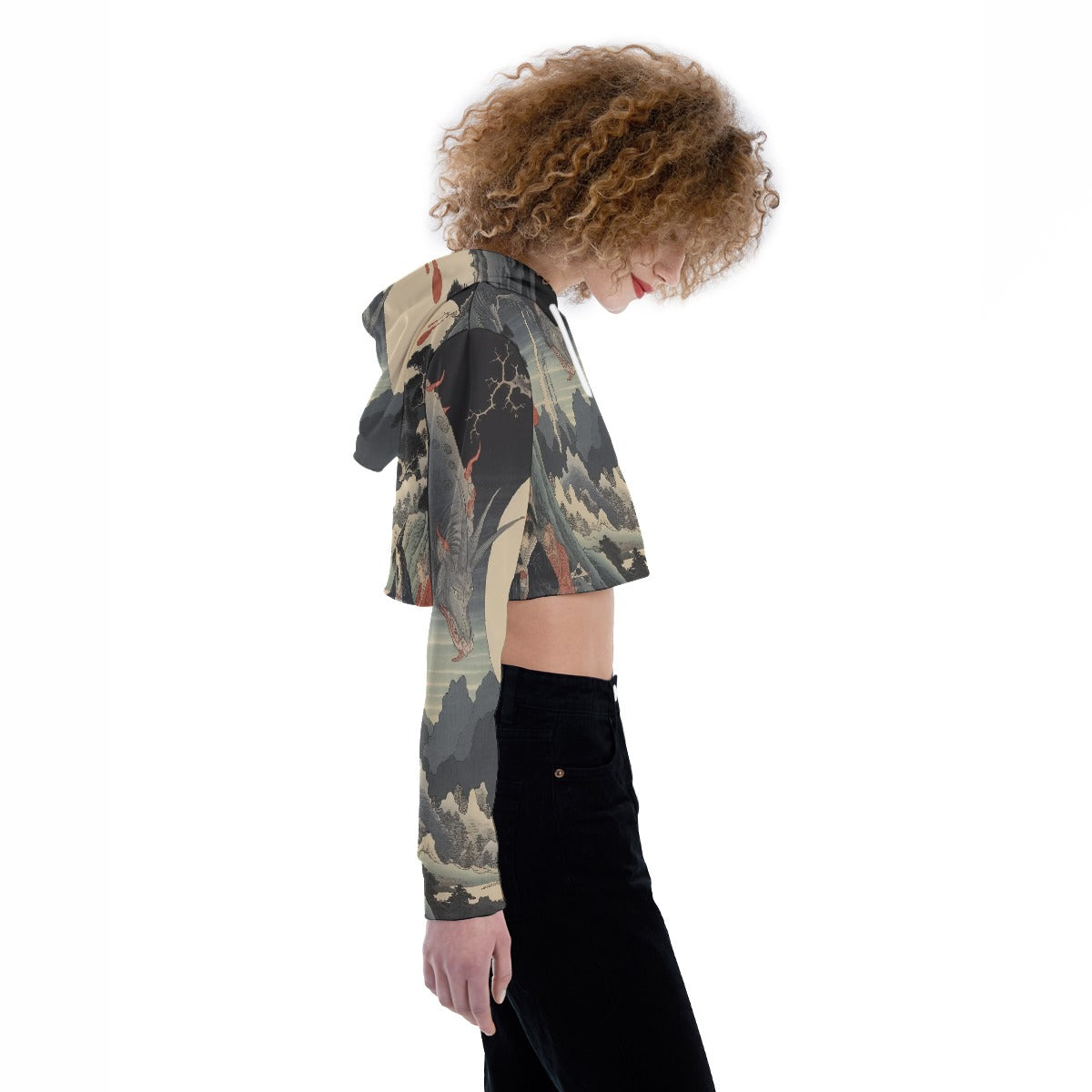 All-Over Print Women's Crop Top Hoodie