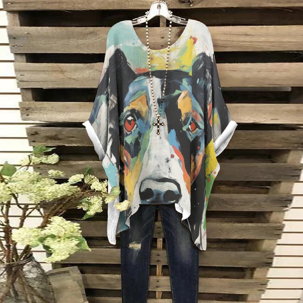 All-Over Print Women's Bat Sleeve Shirt