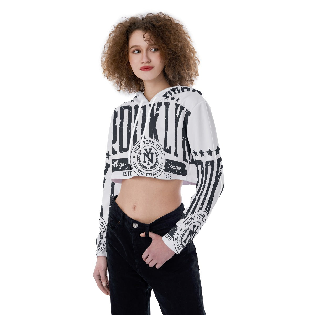 All-Over Print Women's Crop Top Hoodie