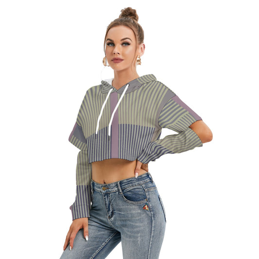 All-Over Print Women's Heavy Fleece Hoodie With Hollow Out Sleeve