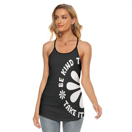 All-Over Print Women's Criss-Cross Open Back Tank Top