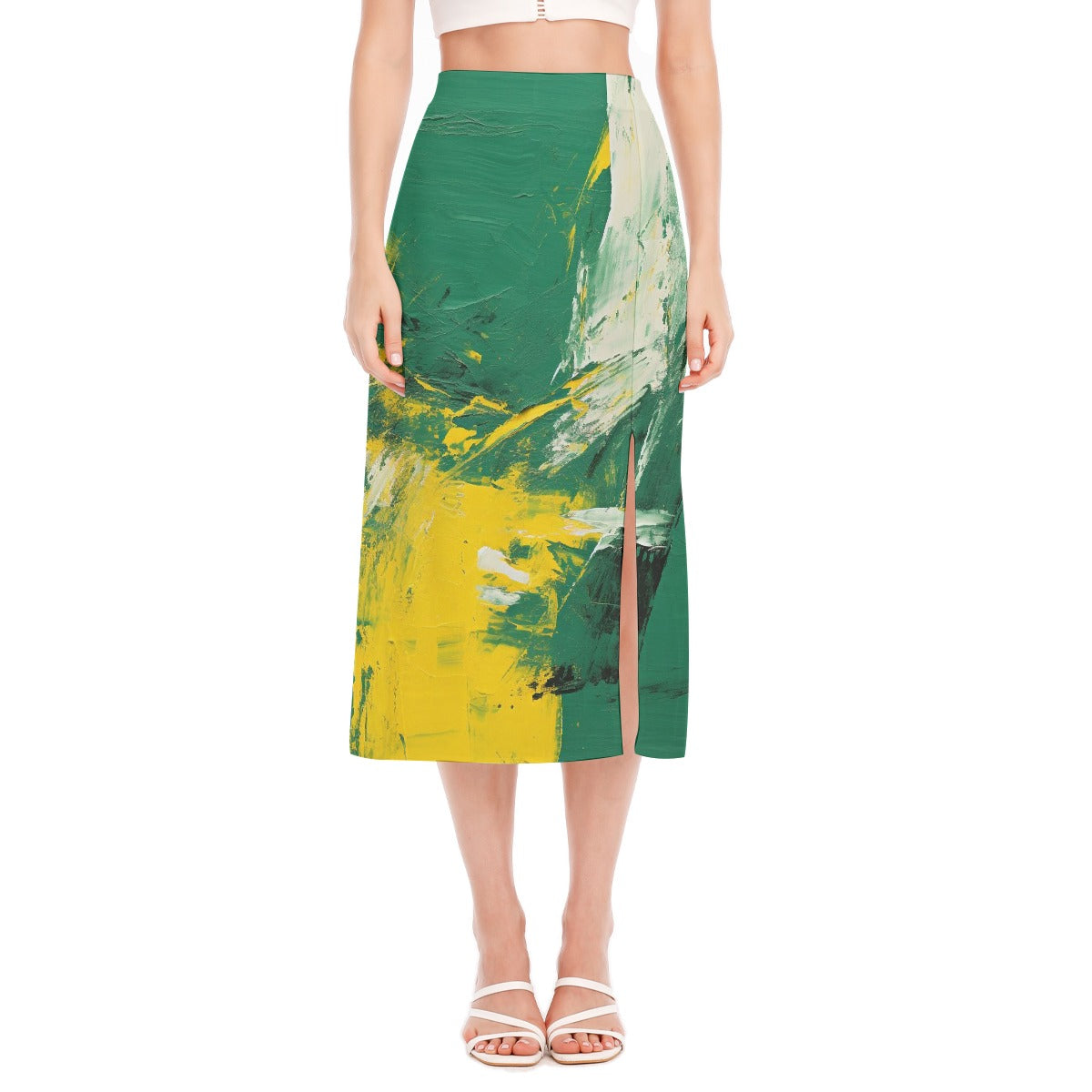 All-Over Print Women's High Slit Long Skirt