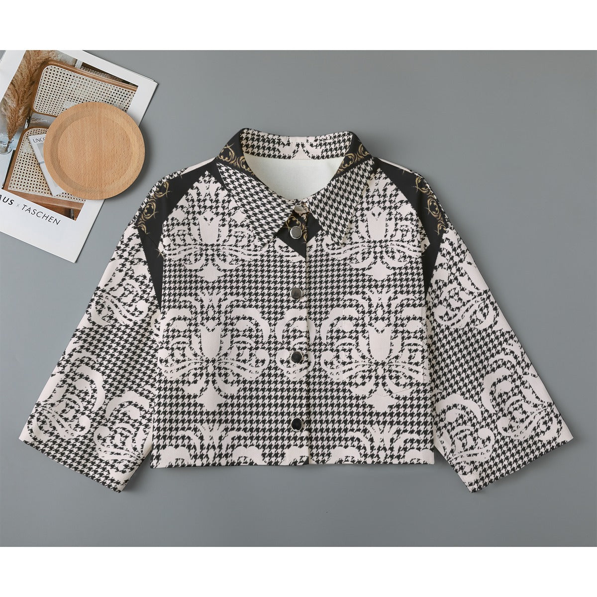 All-Over Print Women's Cropped Jacket | 245GSM Cotton