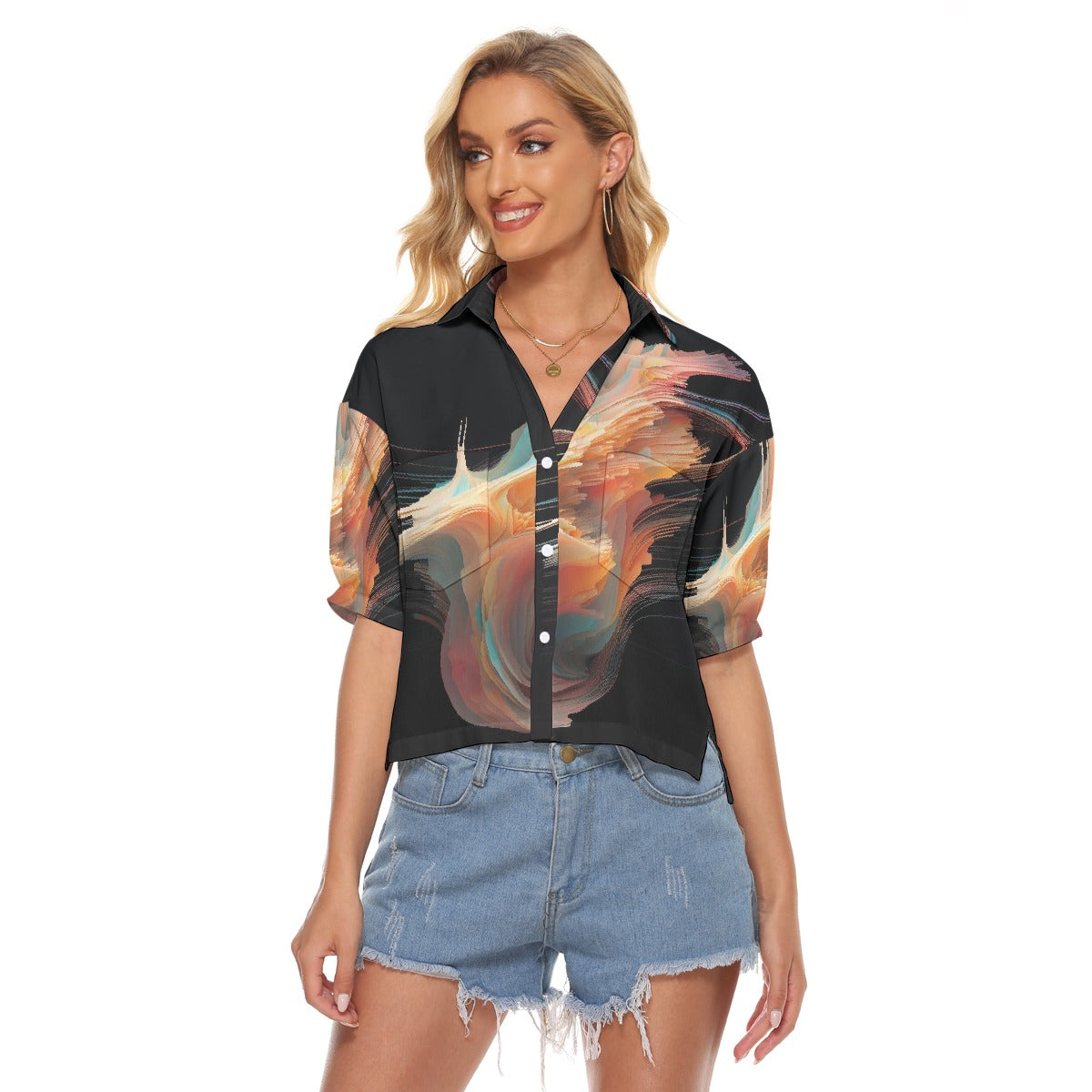 All-Over Print Women's V-neck Shirts