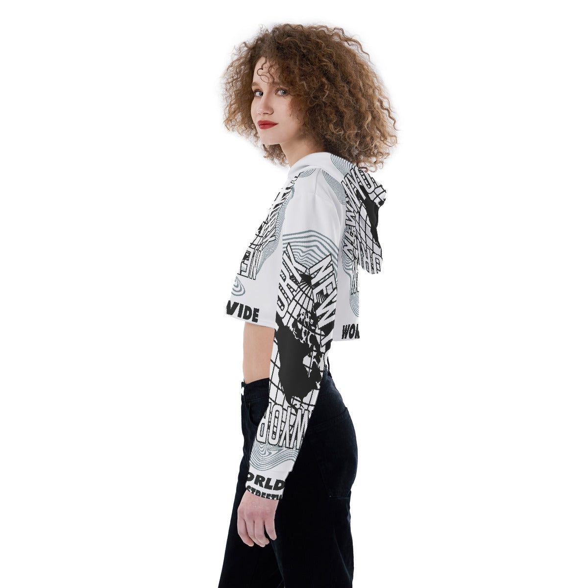 All-Over Print Women's Crop Top Hoodie