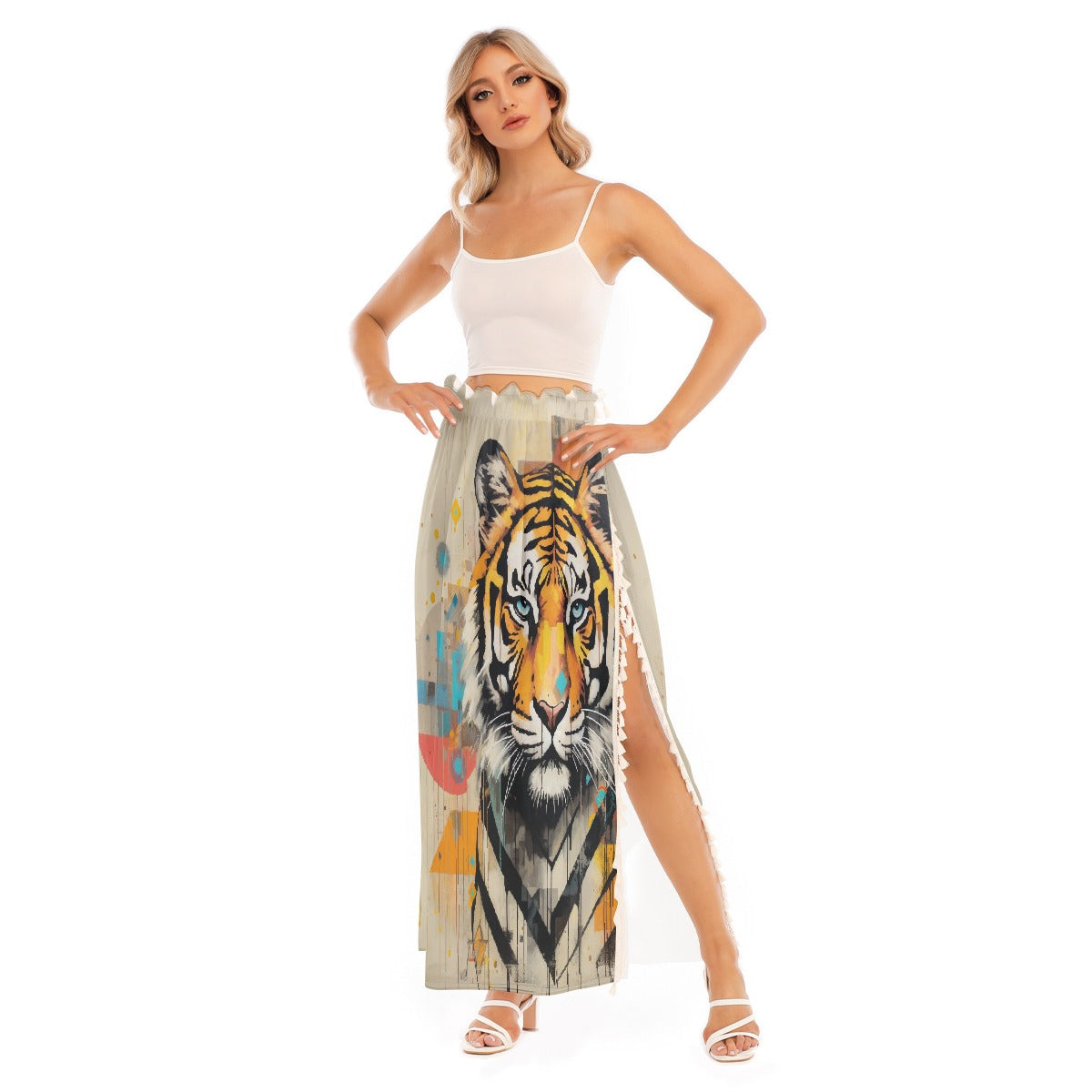 All-Over Print Women's Side Split Skirt
