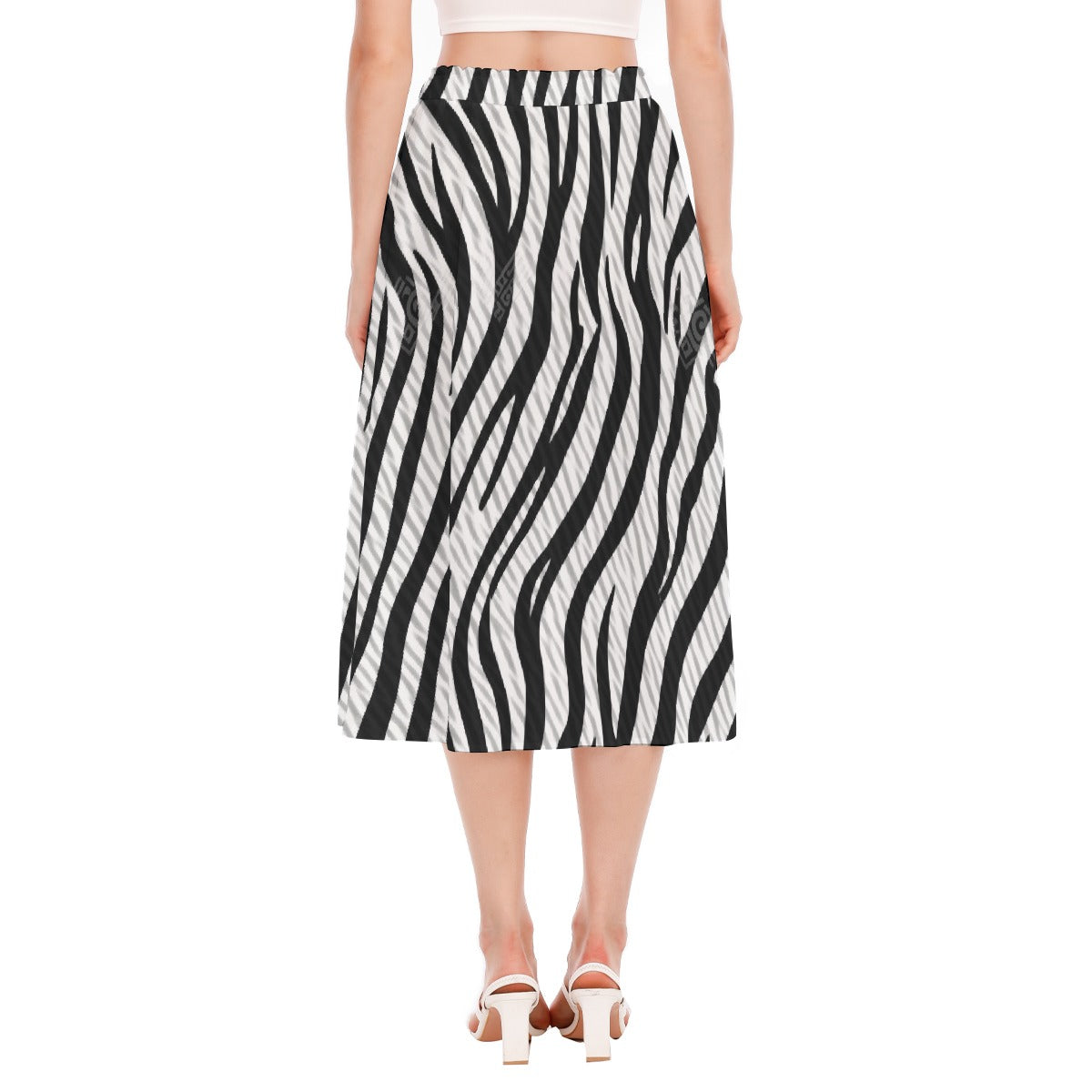 All-Over Print Women's Long Section Chiffon Skirt