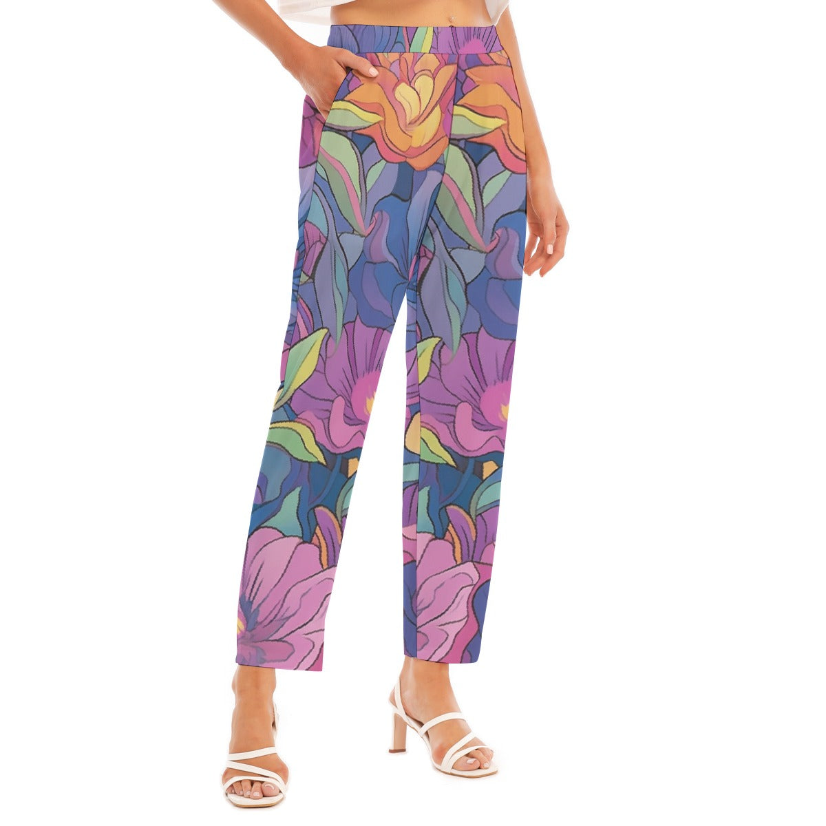 All-Over Print Women's Loose Straight-leg Pants