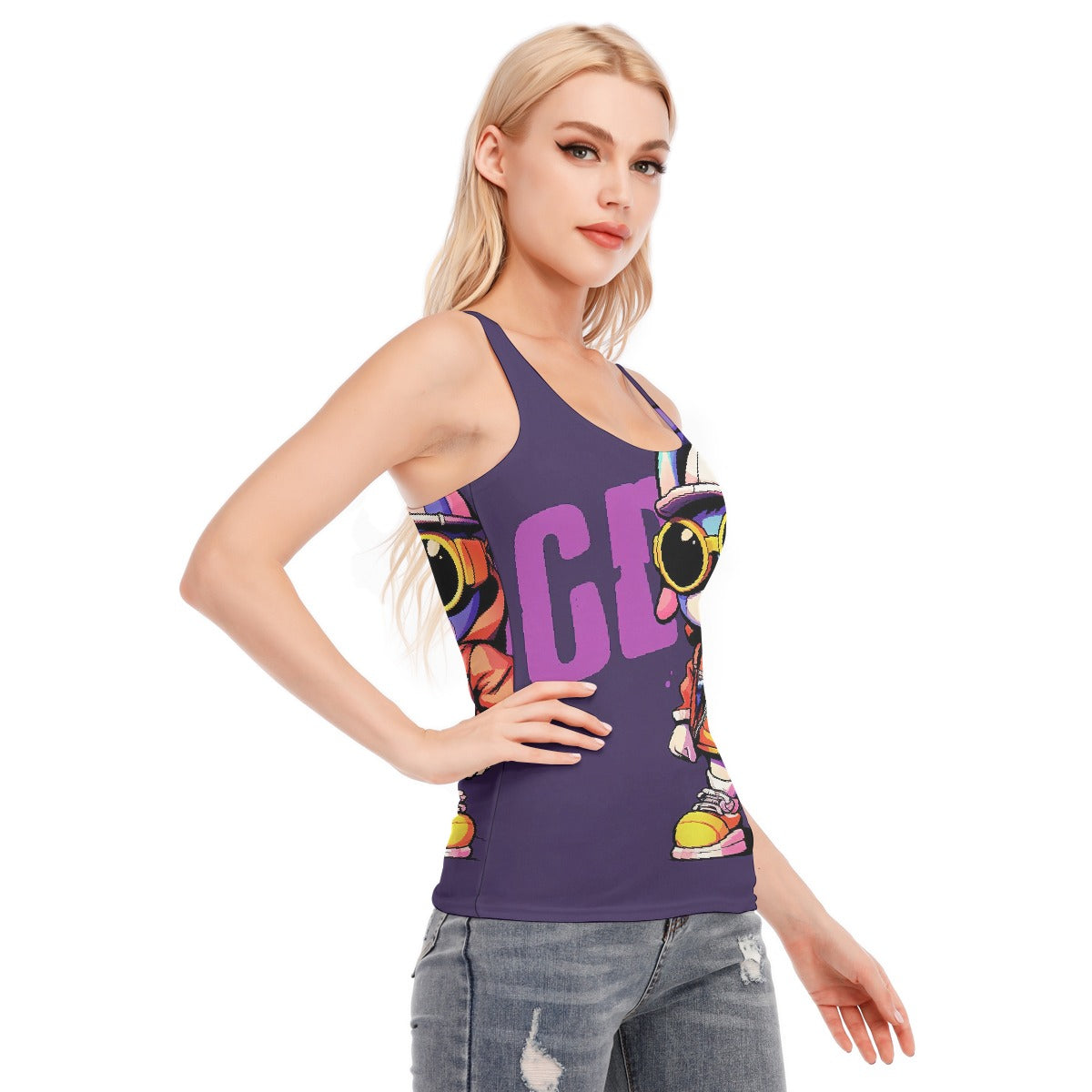 All-Over Print Women's Racer Vest | 190GSM Cotton