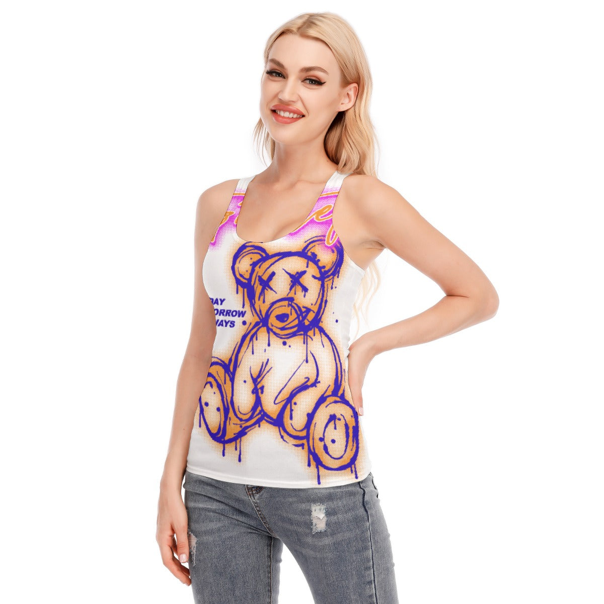 All-Over Print Women's Racer Vest | 190GSM Cotton