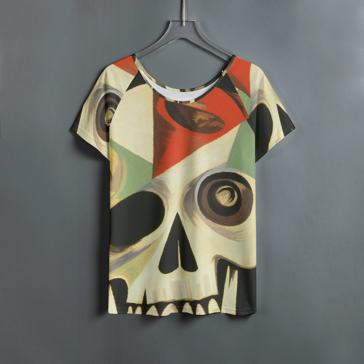 All-Over Print Women's Round Neck T-shirt With Raglan Sleeve