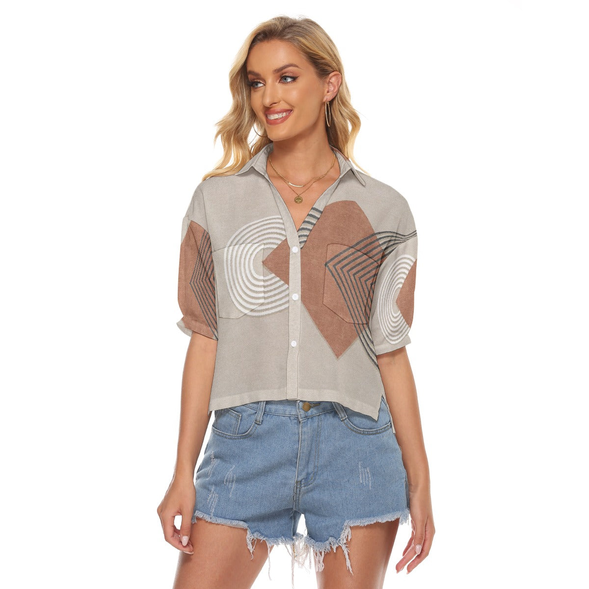 All-Over Print Women's V-neck Shirts