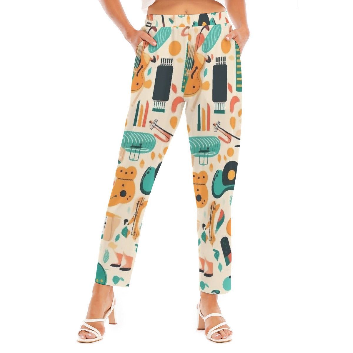 All-Over Print Women's Loose Straight-leg Pants