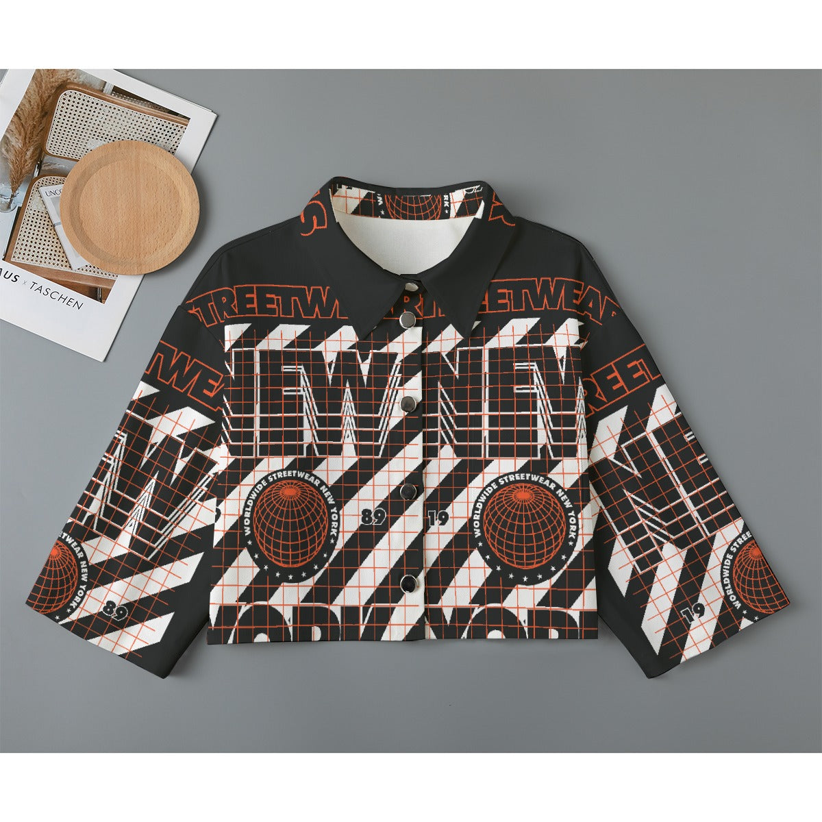 All-Over Print Women's Cropped Jacket | 245GSM Cotton