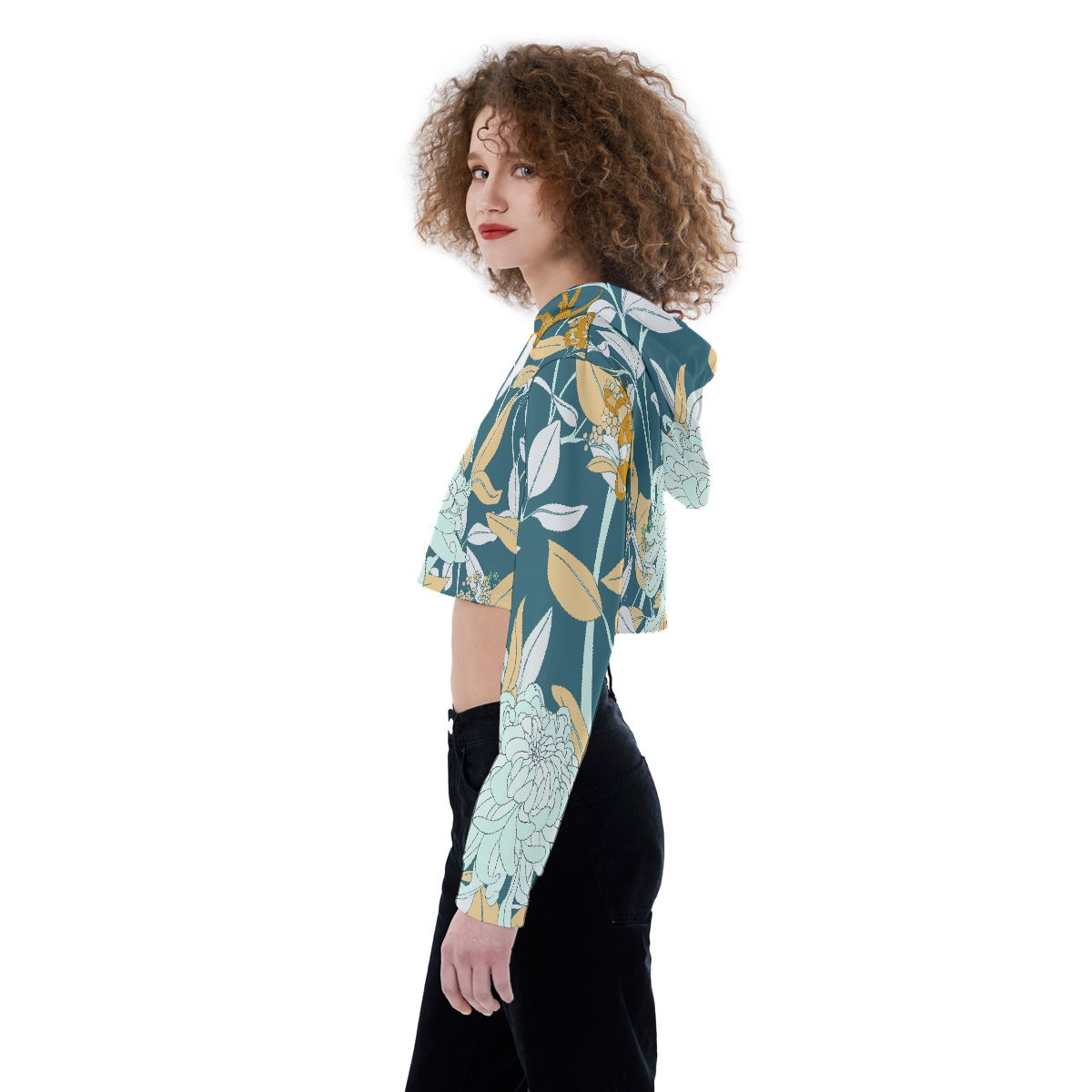 All-Over Print Women's Crop Top Hoodie