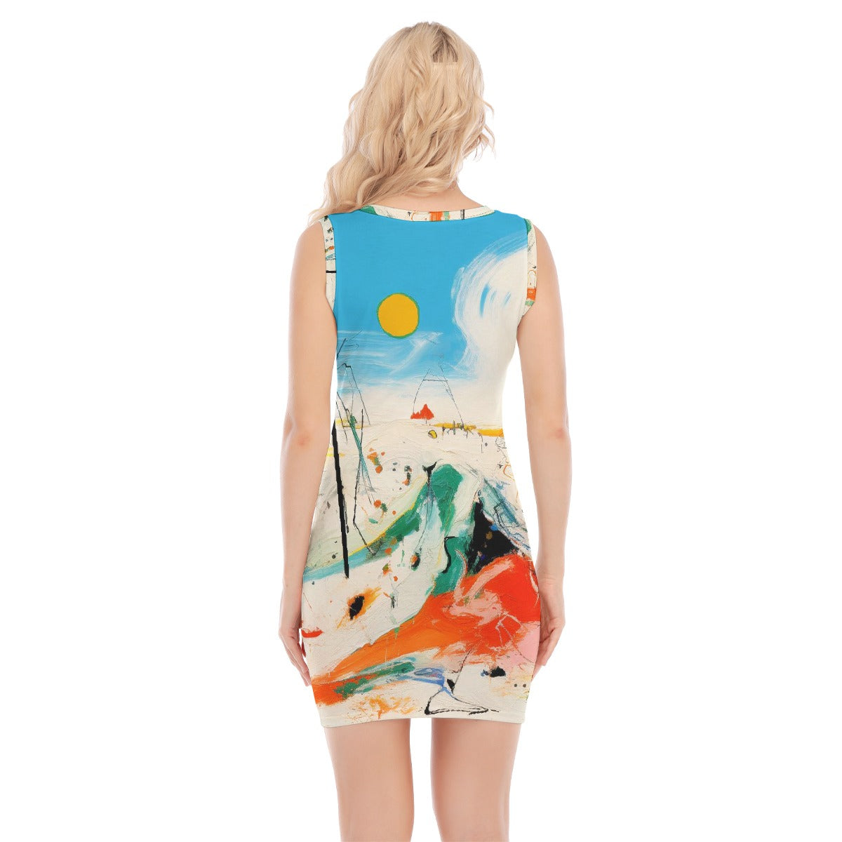 All-Over Print Women's O-neck Sleeveless Hip Skirt