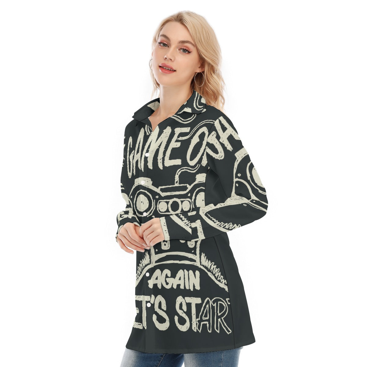 All-Over Print Women's Long Shirt