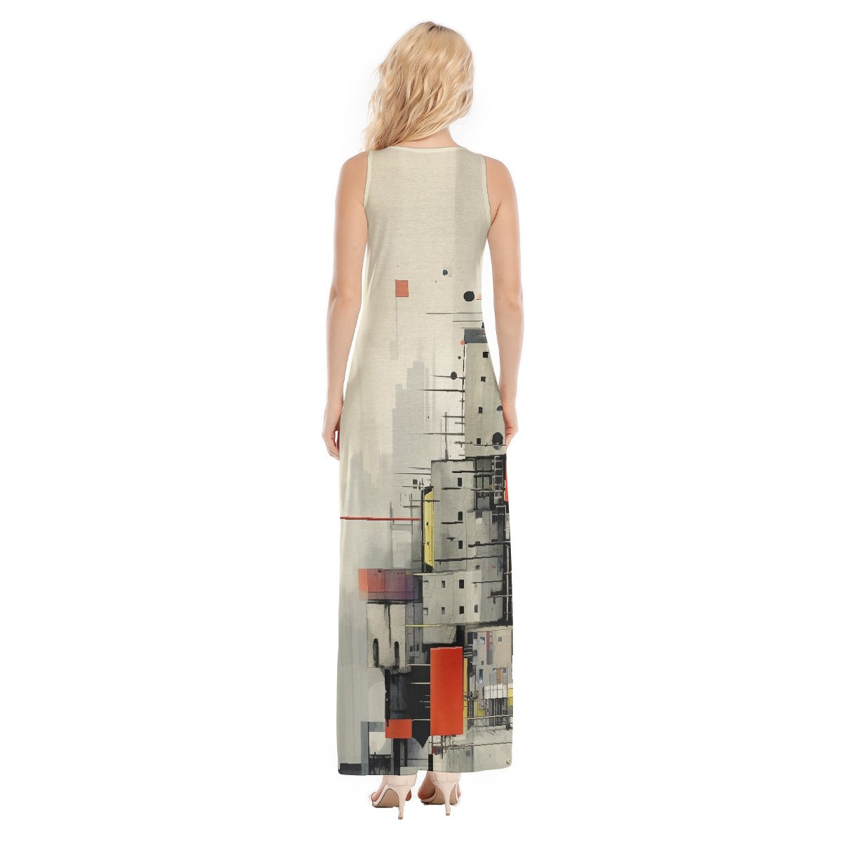 All-Over Print Women's Vest Dress | Length To Ankle