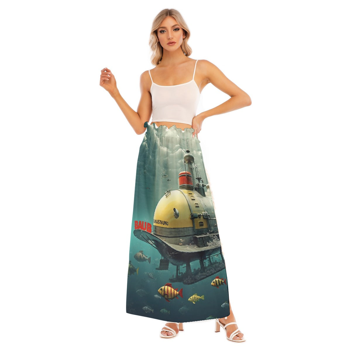 All-Over Print Women's Side Split Skirt