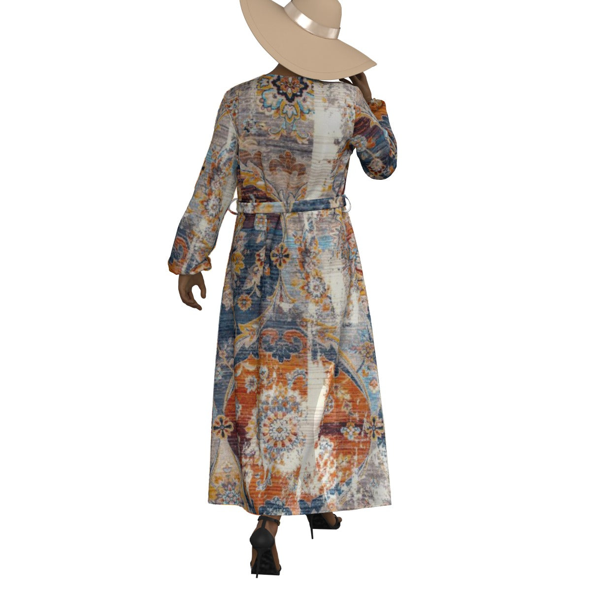 All-Over Print Women's Lace-up Chiffon Robe