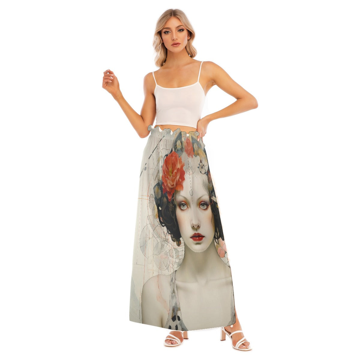 All-Over Print Women's Side Split Skirt