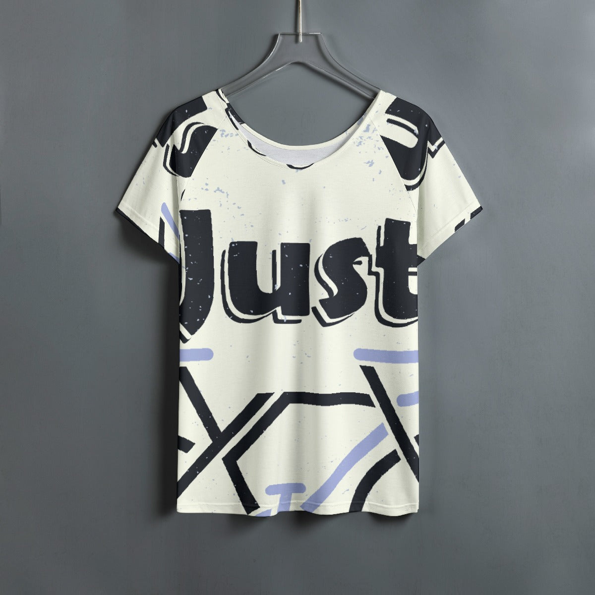 All-Over Print Women's Round Neck T-shirt With Raglan Sleeve