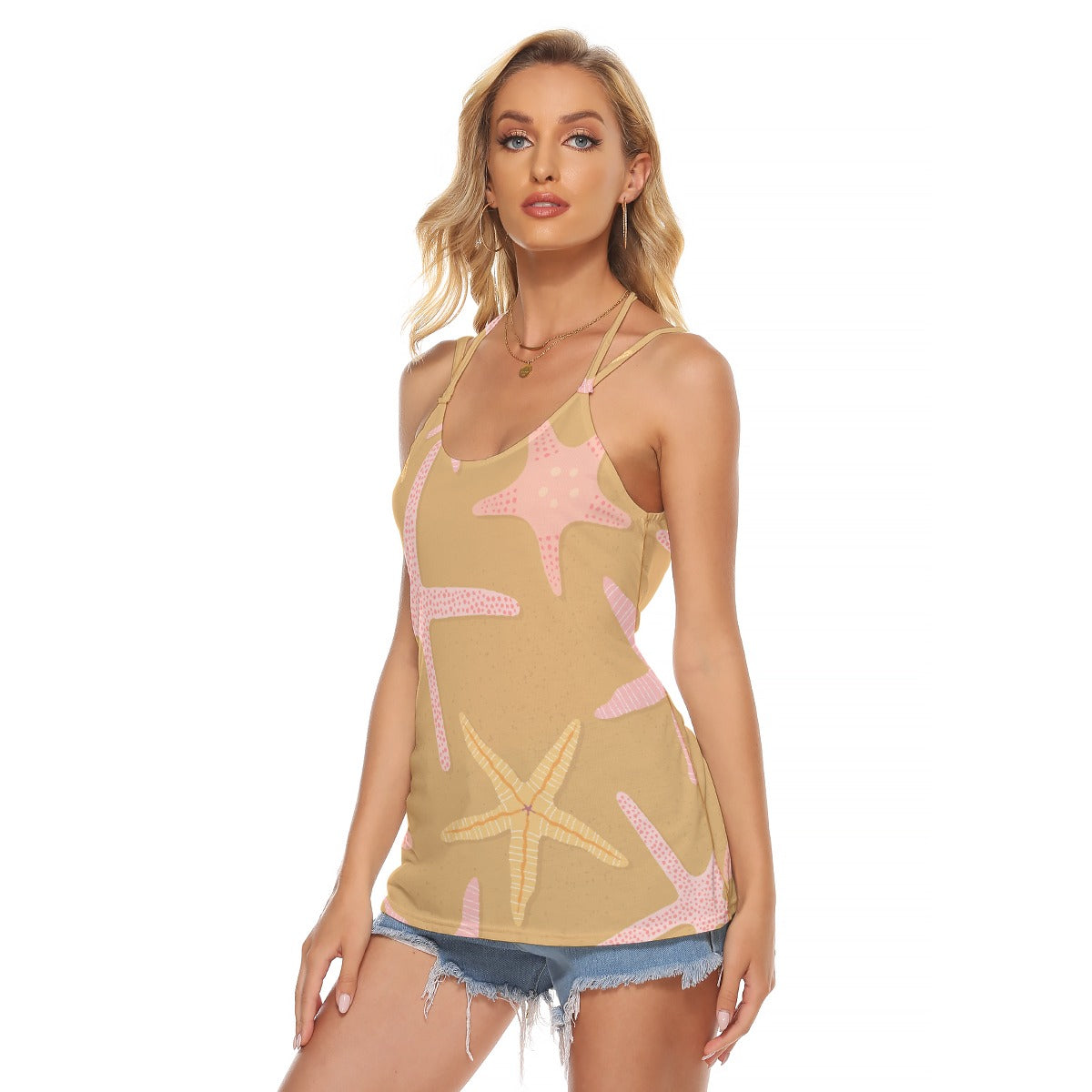 All-Over Print Women's Halter Top With Backless