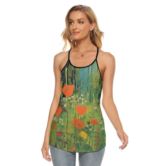 All-Over Print Women's Criss-Cross Open Back Tank Top