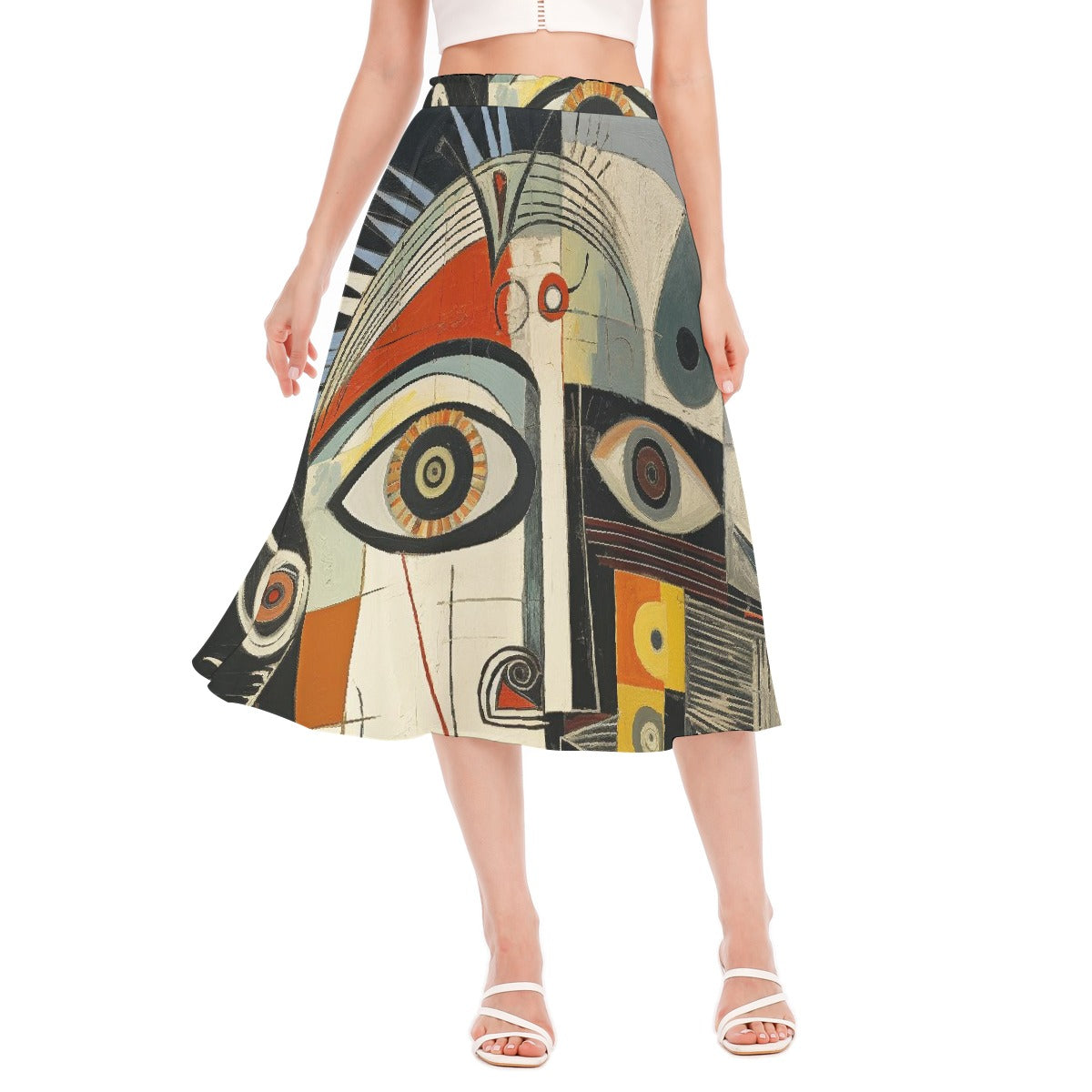 All-Over Print Women's Long Section Chiffon Skirt