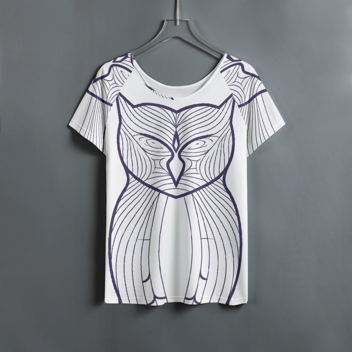 All-Over Print Women's Round Neck T-shirt With Raglan Sleeve