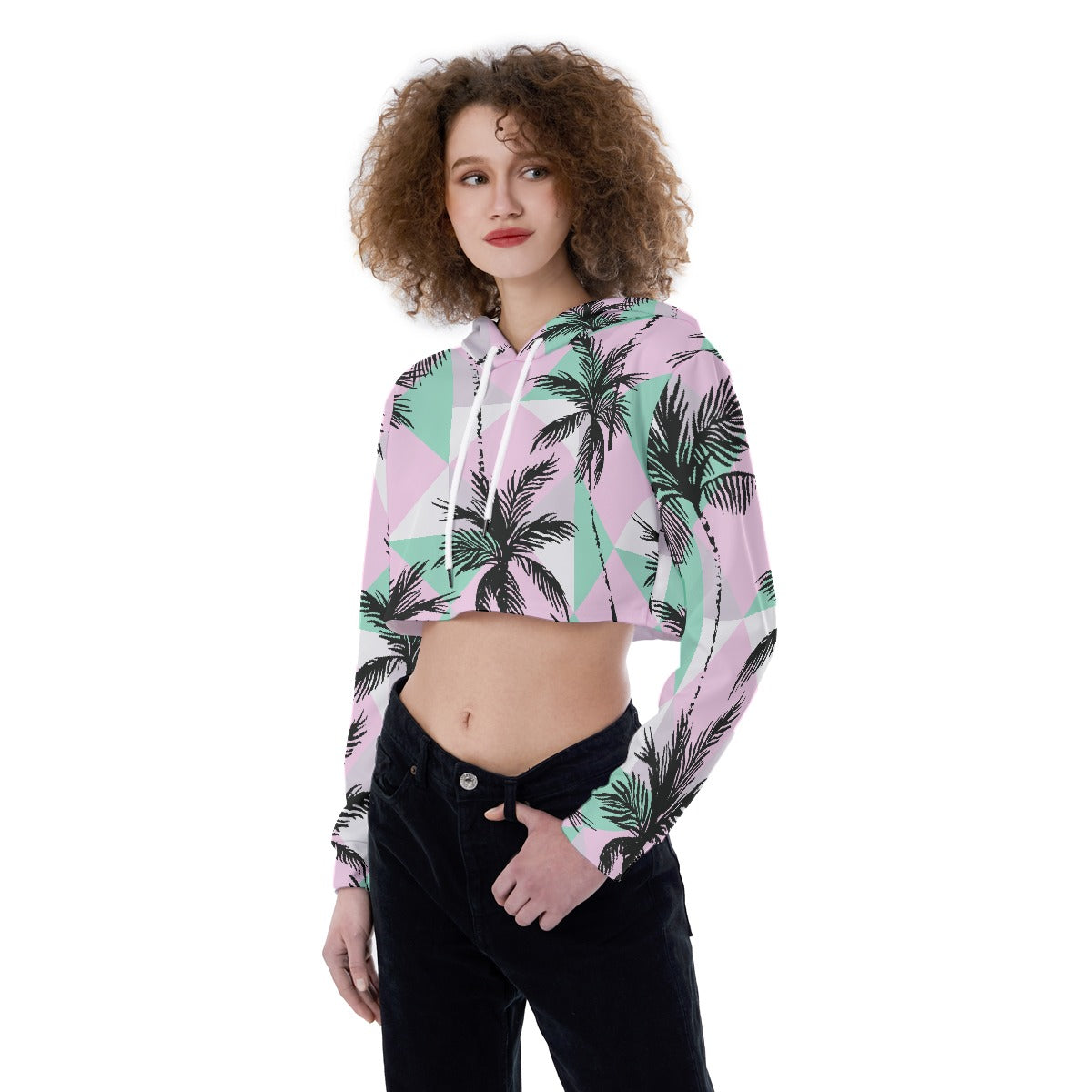 All-Over Print Women's Crop Top Hoodie