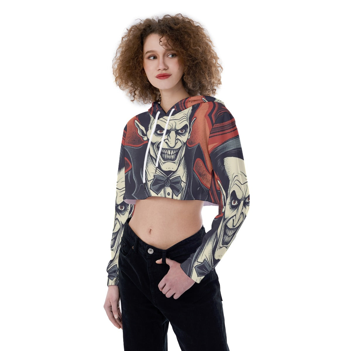 All-Over Print Women's Crop Top Hoodie