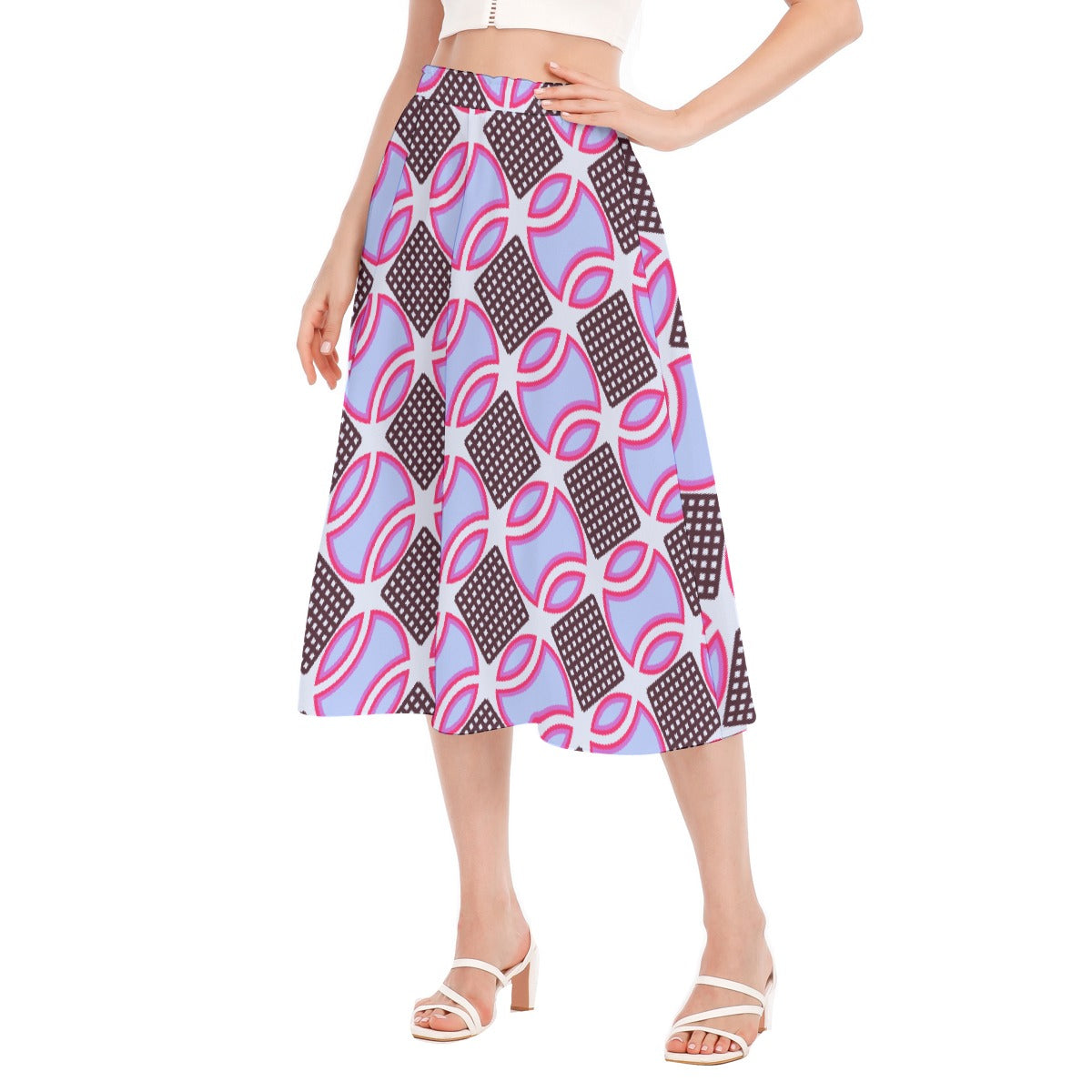 All-Over Print Women's Long Section Chiffon Skirt