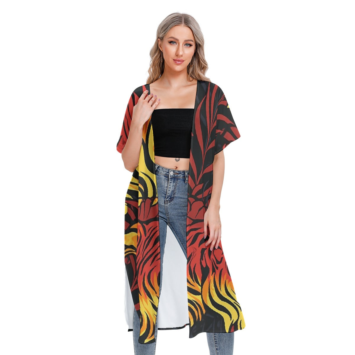 All-Over Print Women's Short Sleeve Cardigan