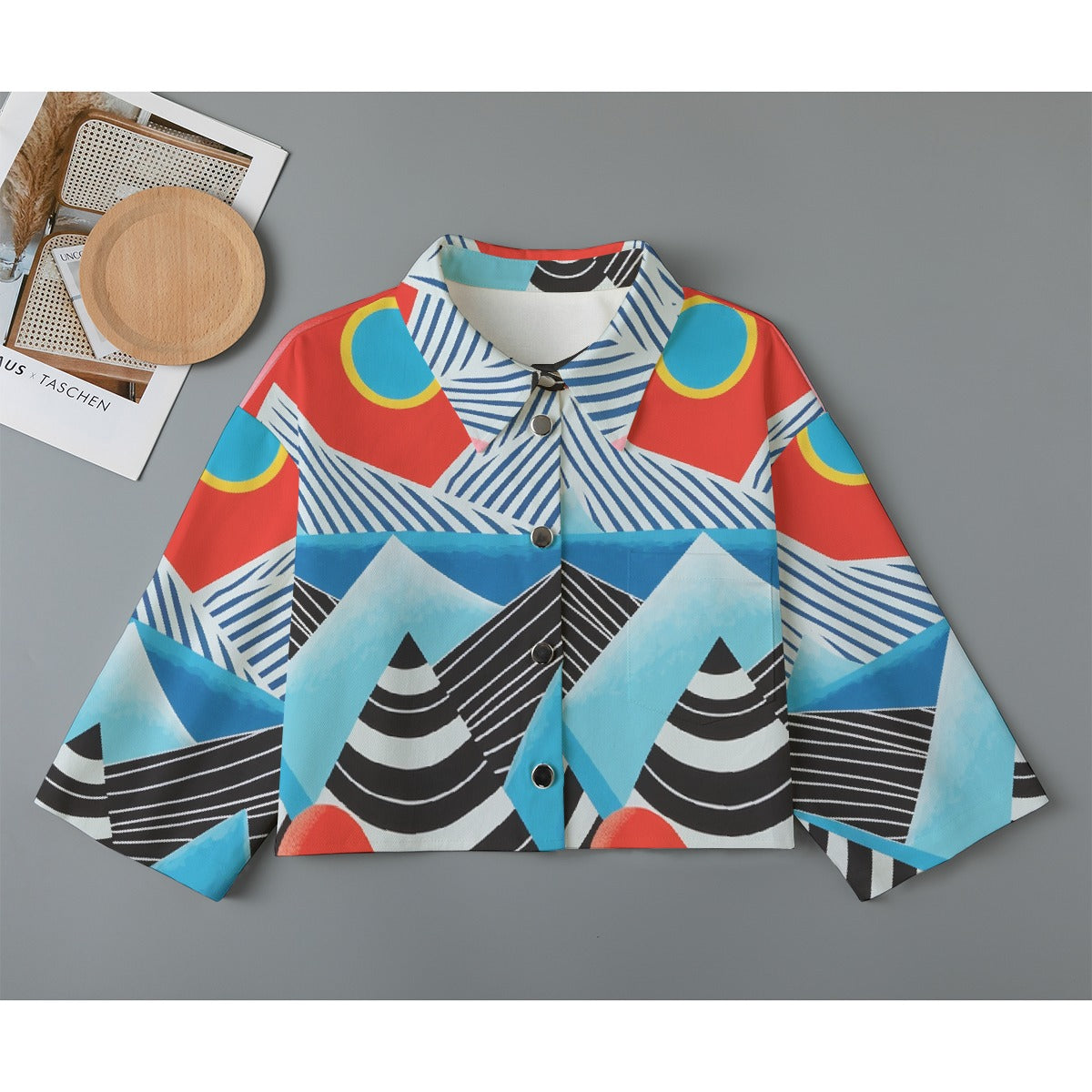 All-Over Print Women's Cropped Jacket | 245GSM Cotton