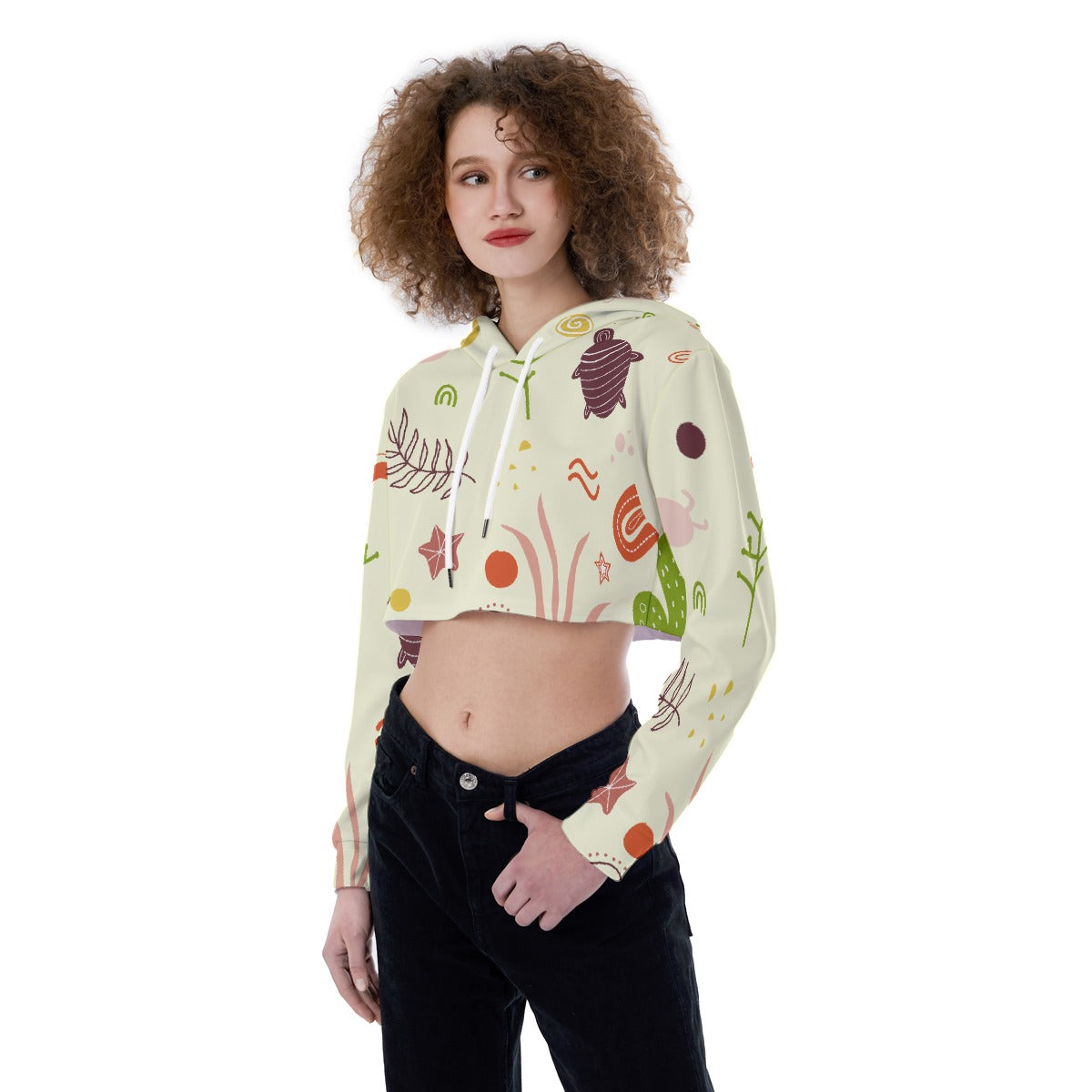 All-Over Print Women's Crop Top Hoodie