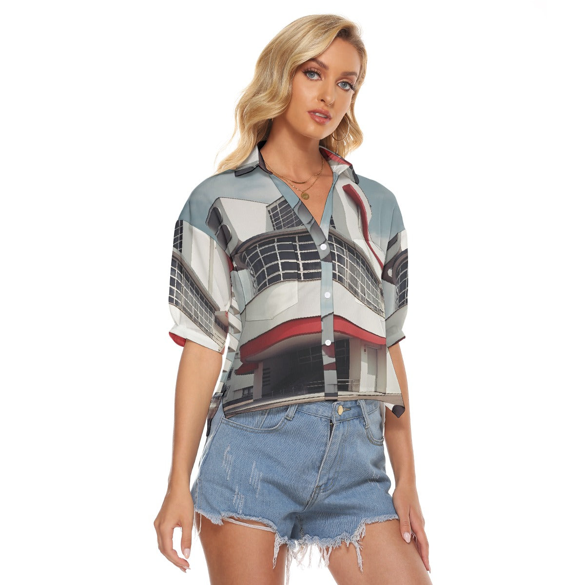 All-Over Print Women's V-neck Shirts