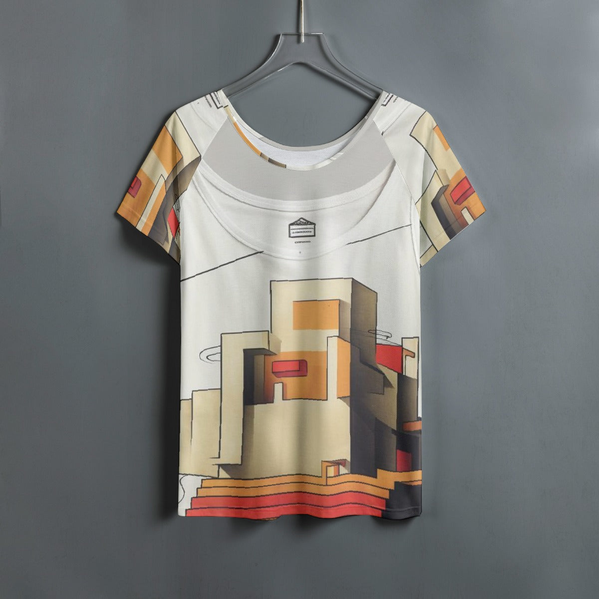All-Over Print Women's Round Neck T-shirt With Raglan Sleeve