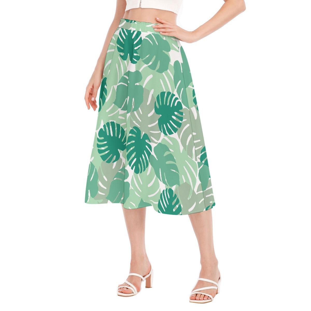 All-Over Print Women's Long Section Chiffon Skirt