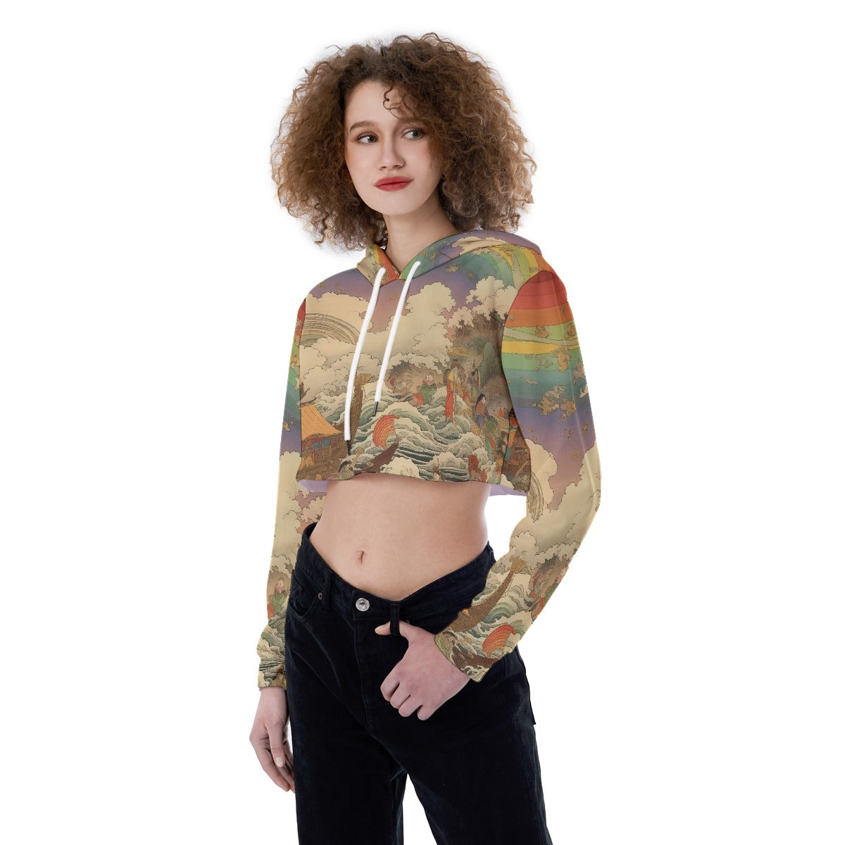 All-Over Print Women's Crop Top Hoodie