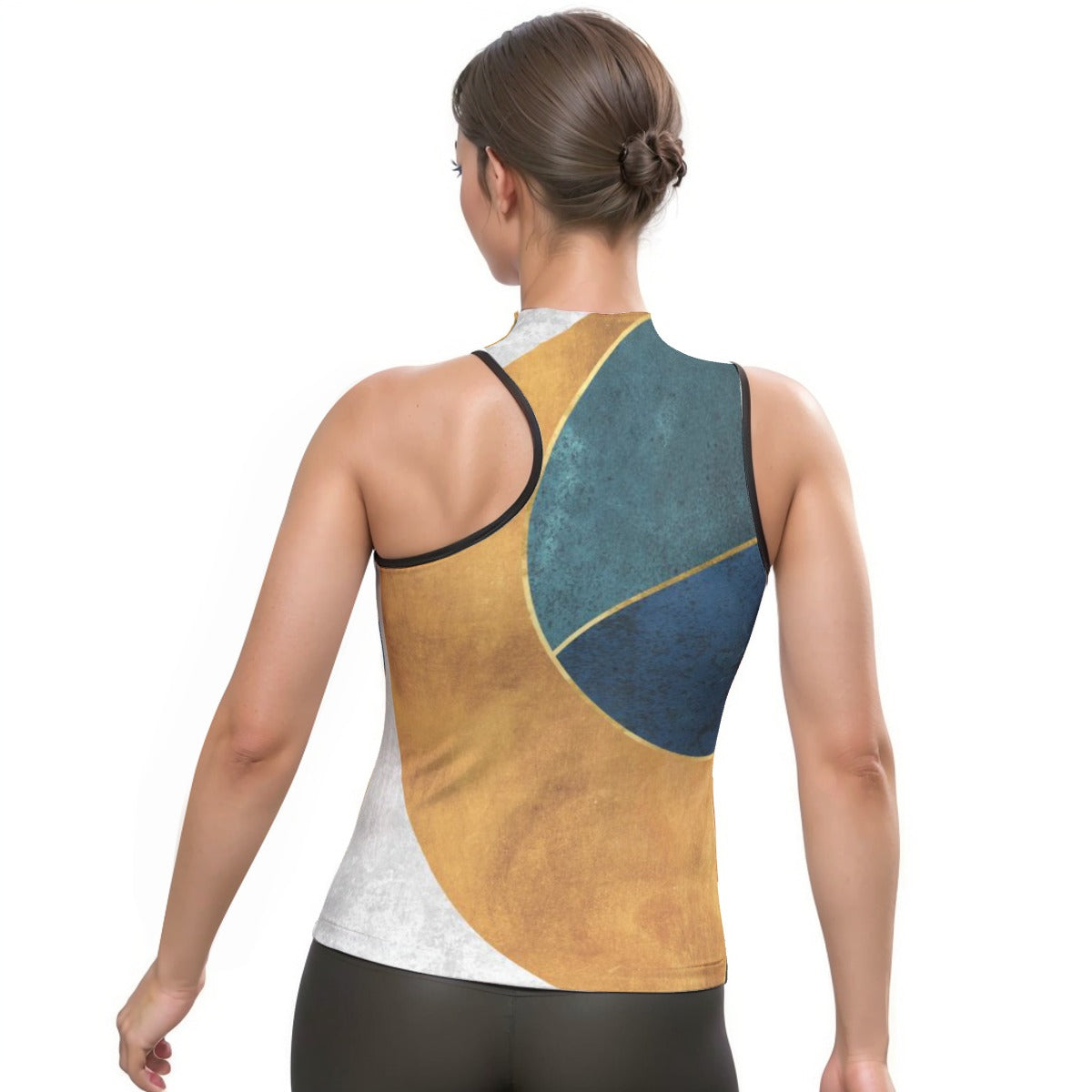 All-Over Print Women's Halter Sleeveless Asymmetrical Tank Top
