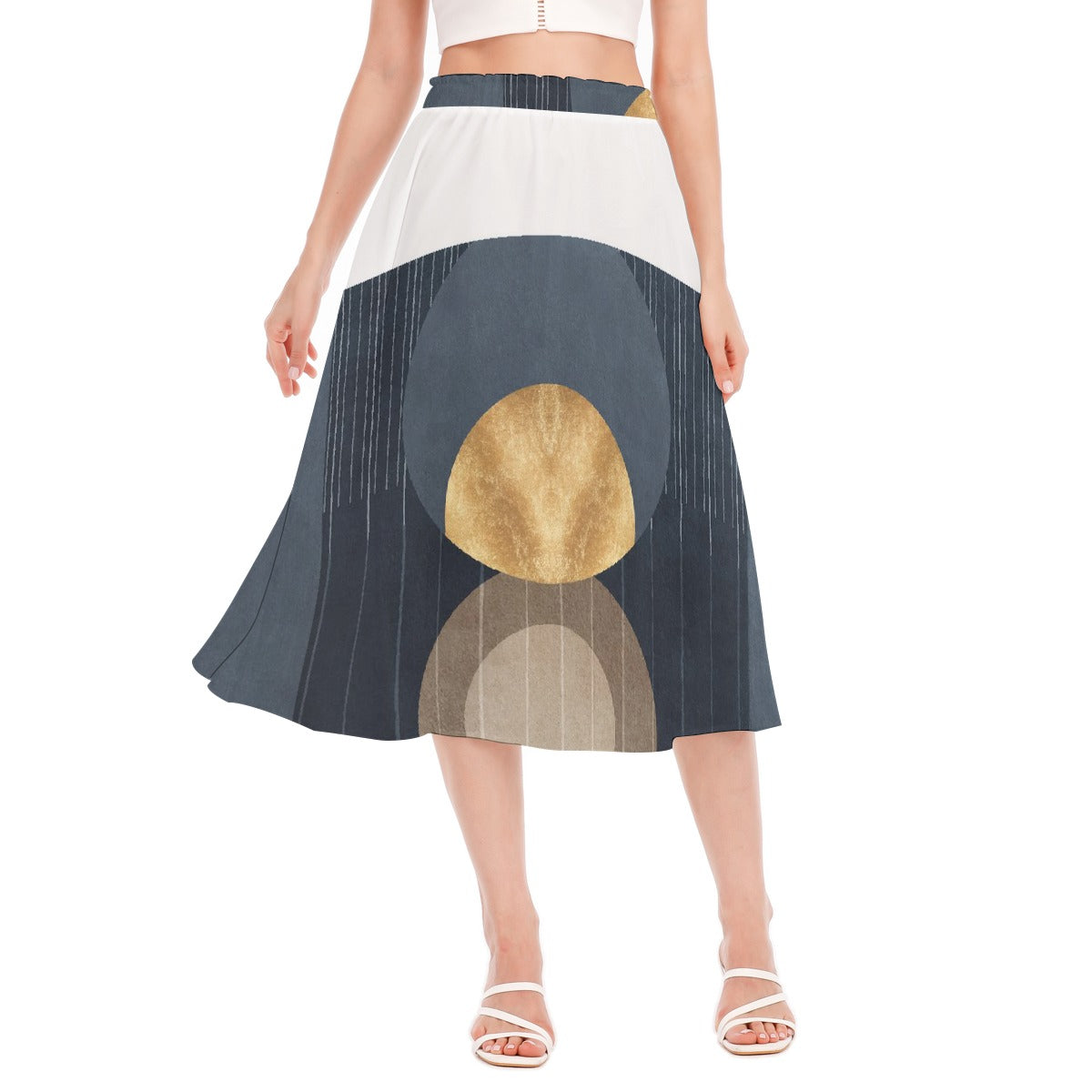 All-Over Print Women's Long Section Chiffon Skirt