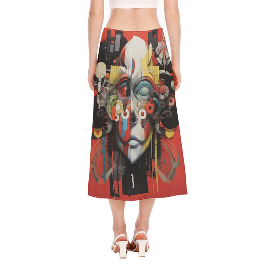 All-Over Print Women's High Slit Long Skirt
