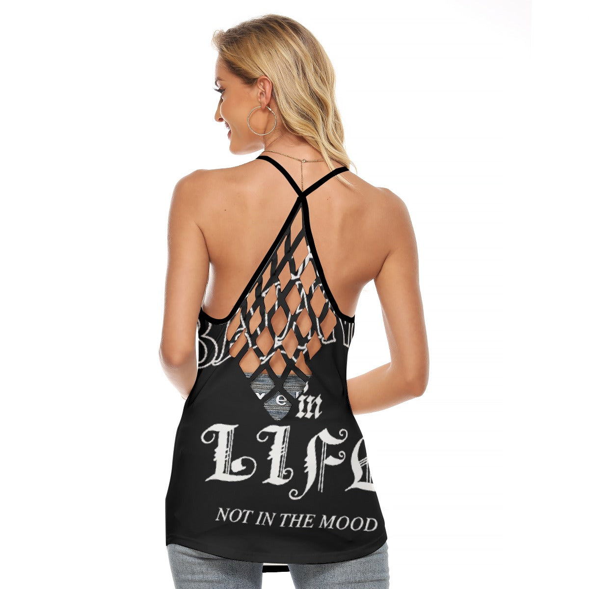 All-Over Print Women's Criss-Cross Open Back Tank Top