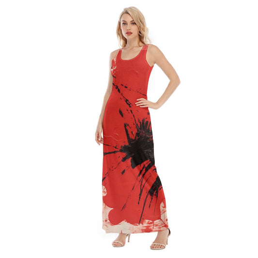 All-Over Print Women's Vest Dress | Length To Ankle