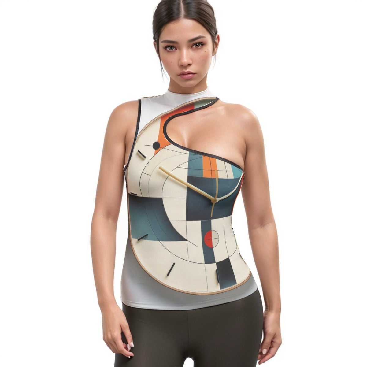 All-Over Print Women's Halter Sleeveless Asymmetrical Tank Top