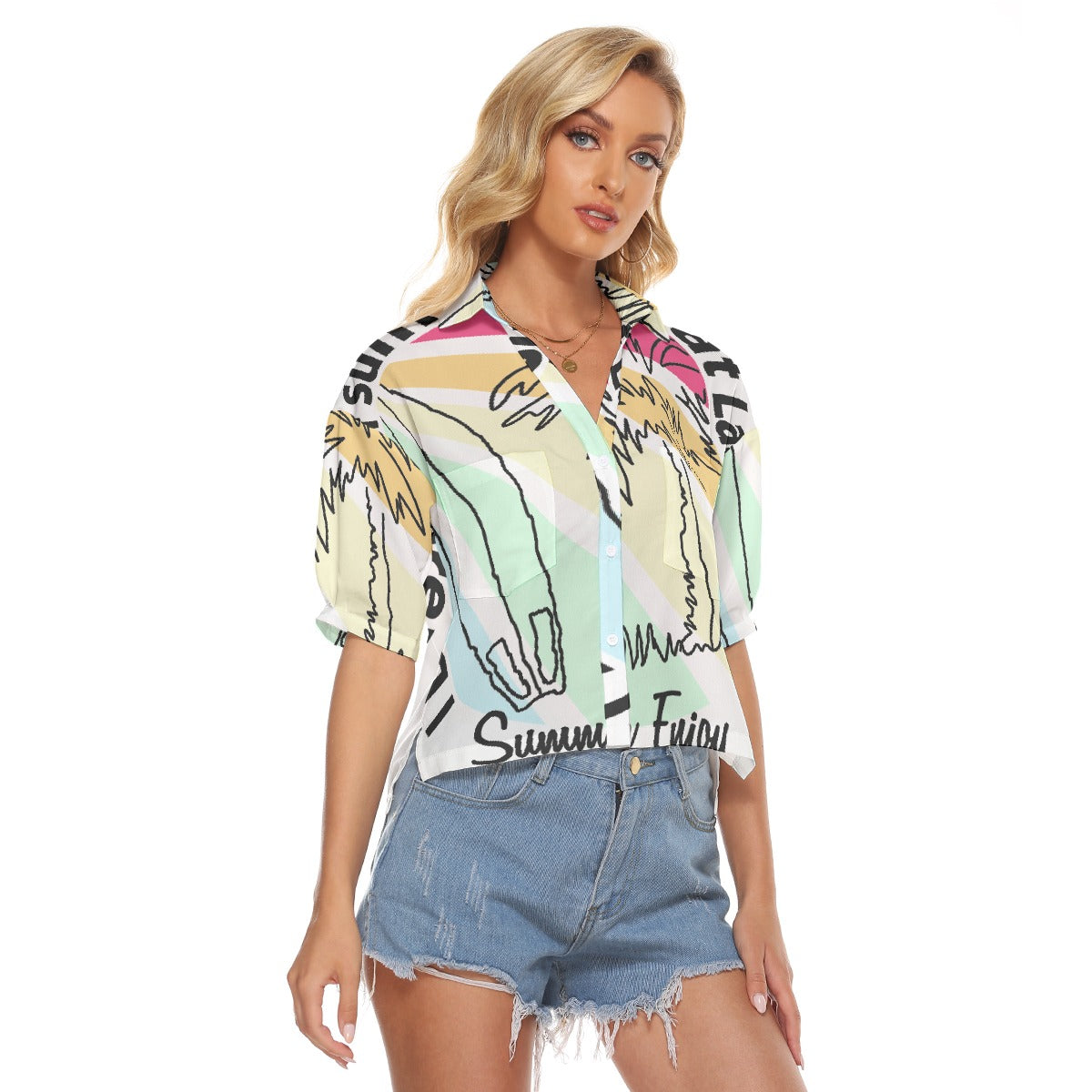 All-Over Print Women's V-neck Shirts