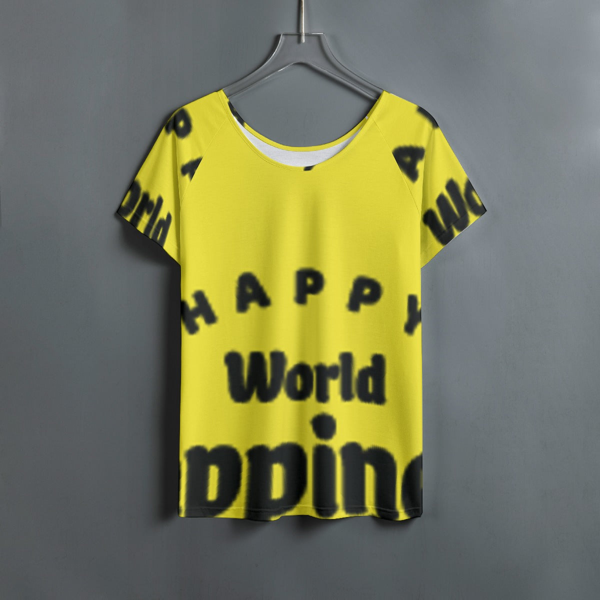 All-Over Print Women's Round Neck T-shirt With Raglan Sleeve