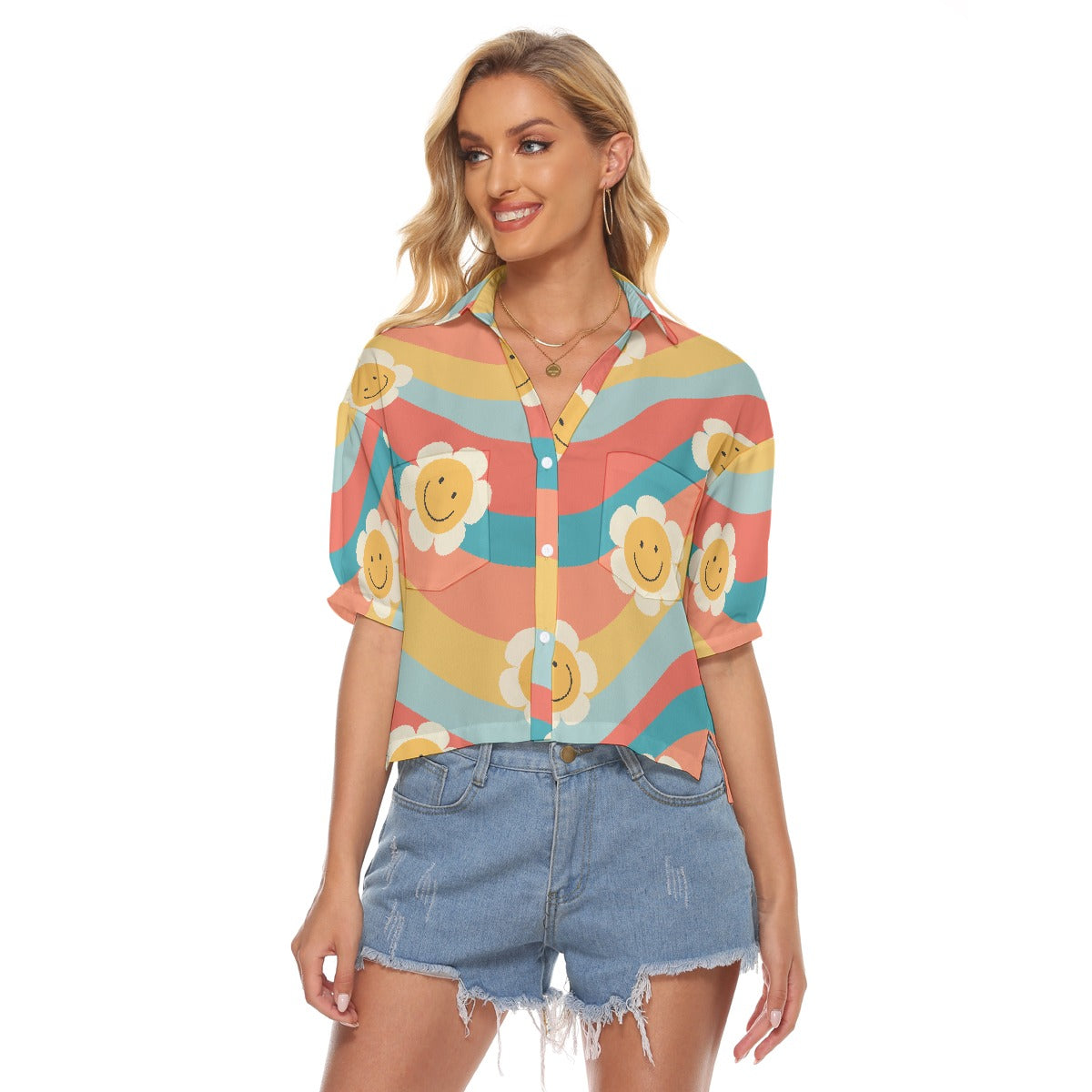 All-Over Print Women's V-neck Shirts